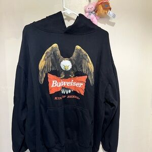 Budweiser Black Hoodie with Eagle Graphic
